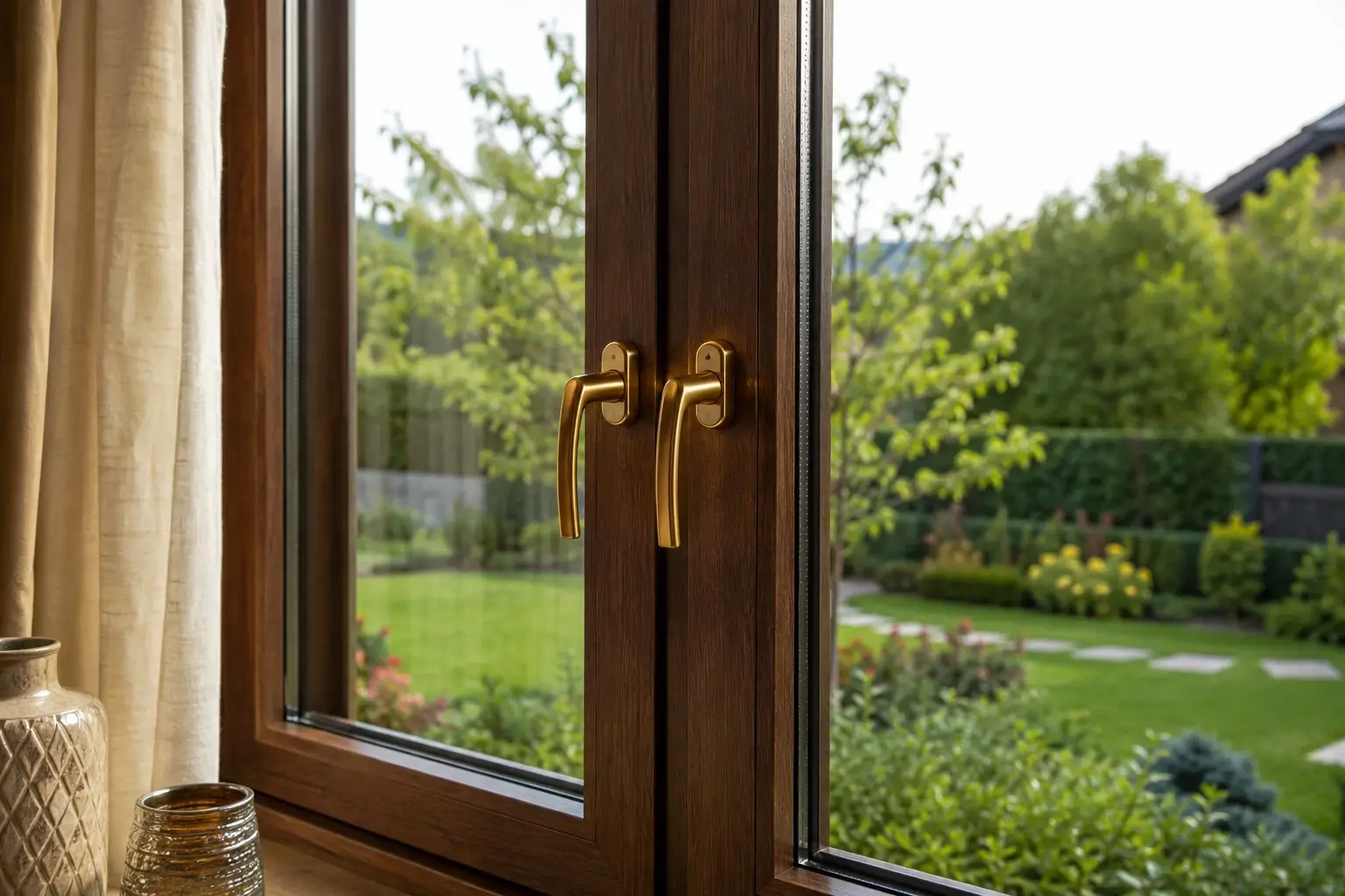 De juiste positie van de raamkruk in een modern houten raam