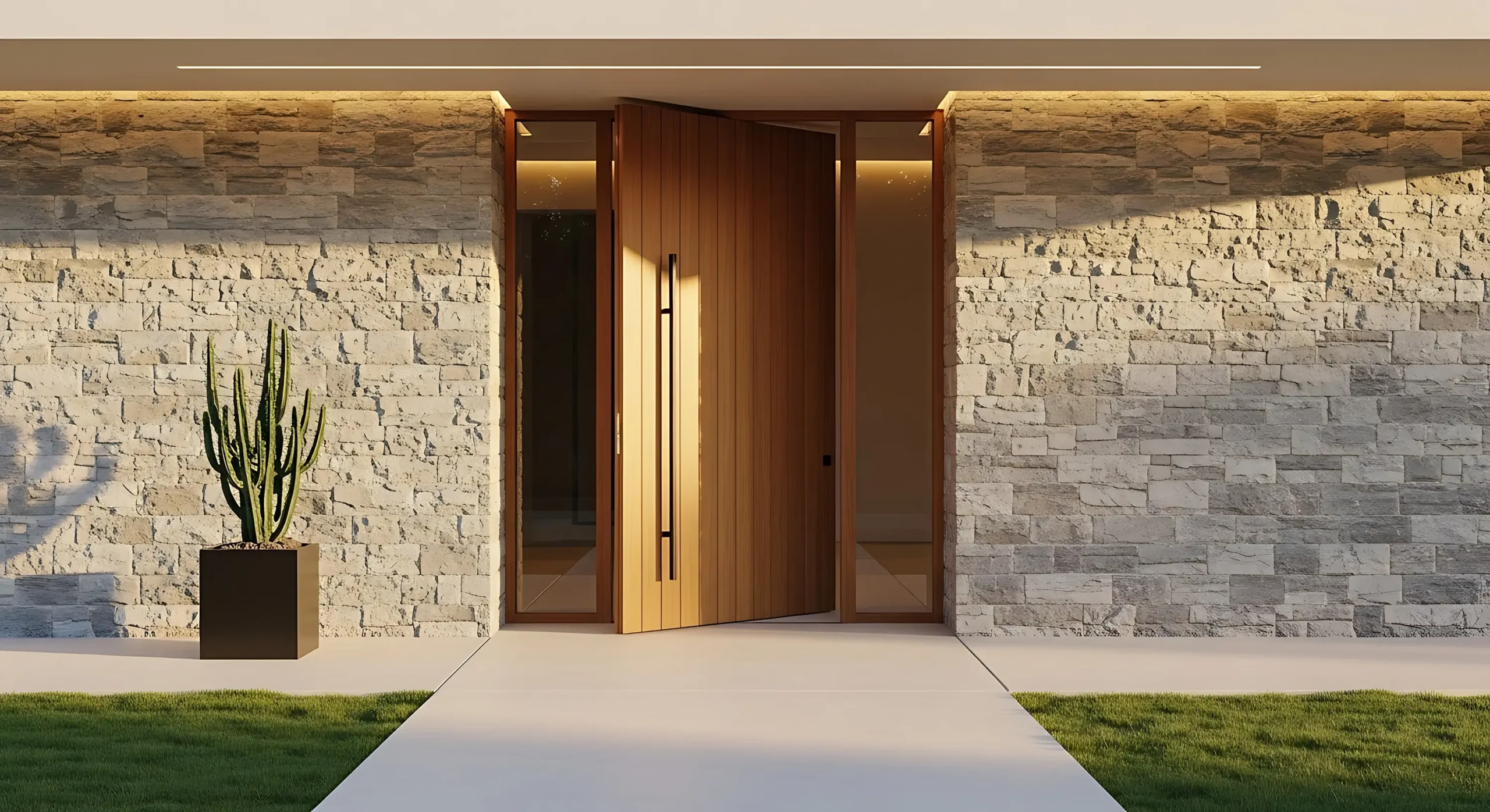 Pivot deuren moderne woning aluminium entree